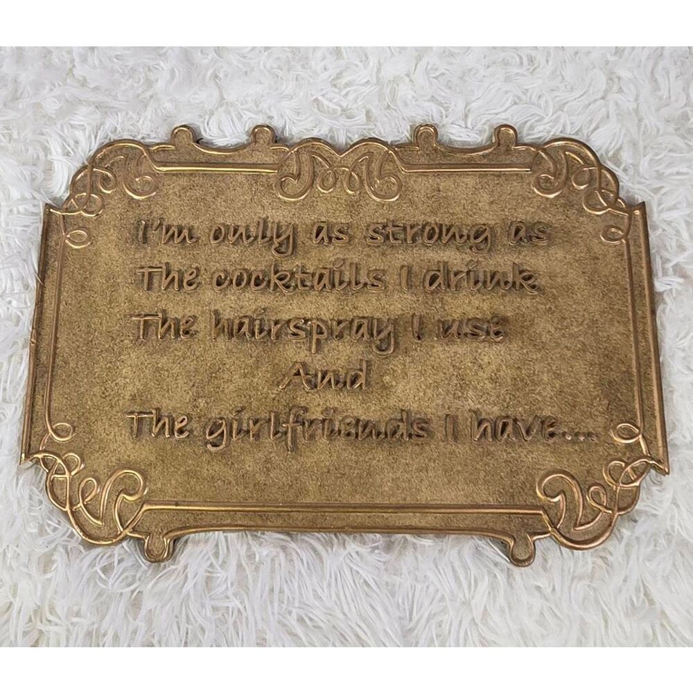 Art Wall Hanging Girlfriends Drink cocktails hairspray 80's hairdresser Sign